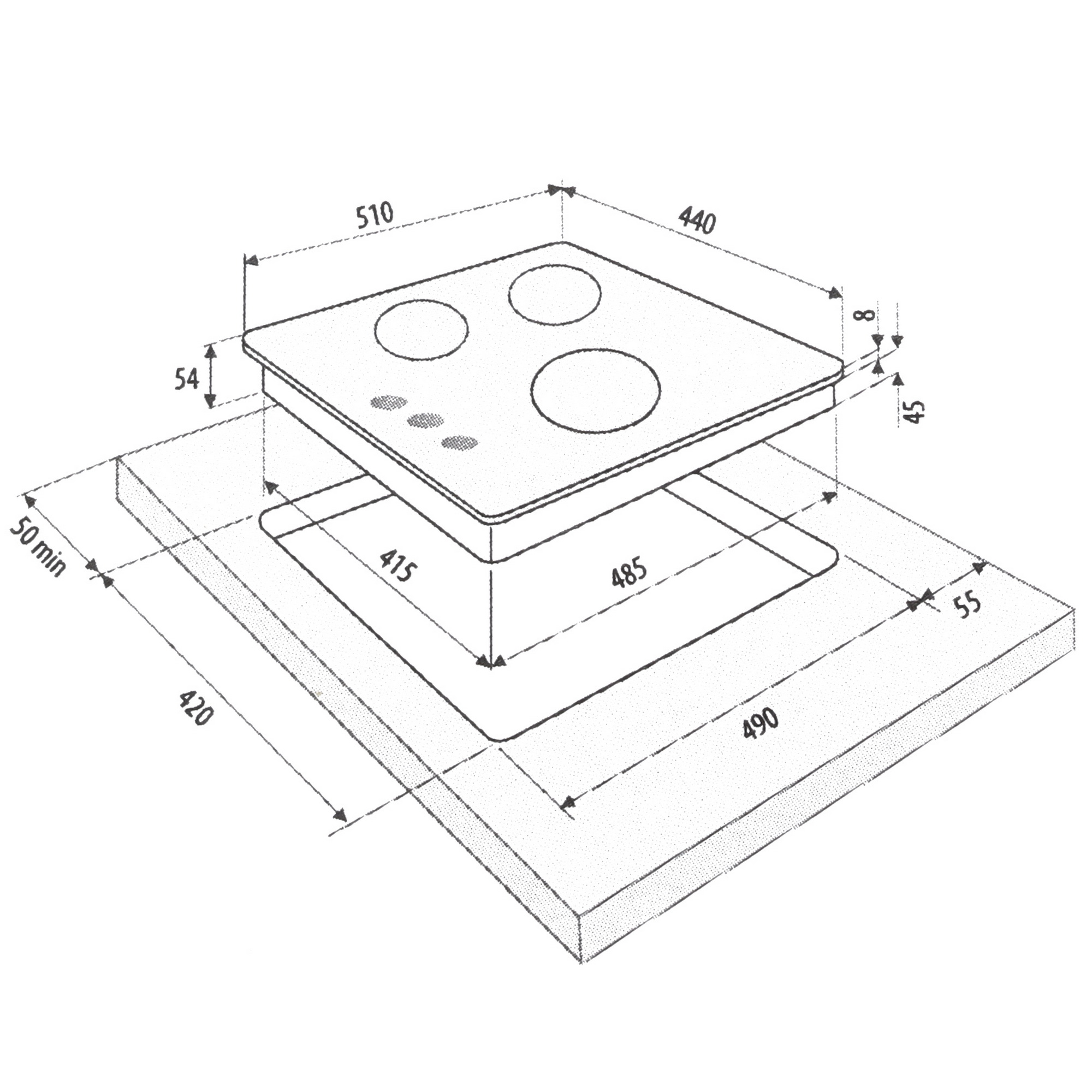 9039372 Газовая варочная поверхность KRONA HAGEL 45 WH W KRONA1 STDN-0017047 - Вид №6