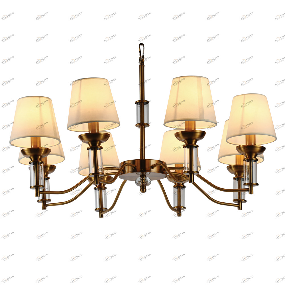 Люстра Walters 8 от Delight Collection прозрачная/бежевая/латунь KM0845P-8 DELIGHT ДИЗАЙНЕРСКИЕ 247069 Прозрачный;бежевый;латунь 