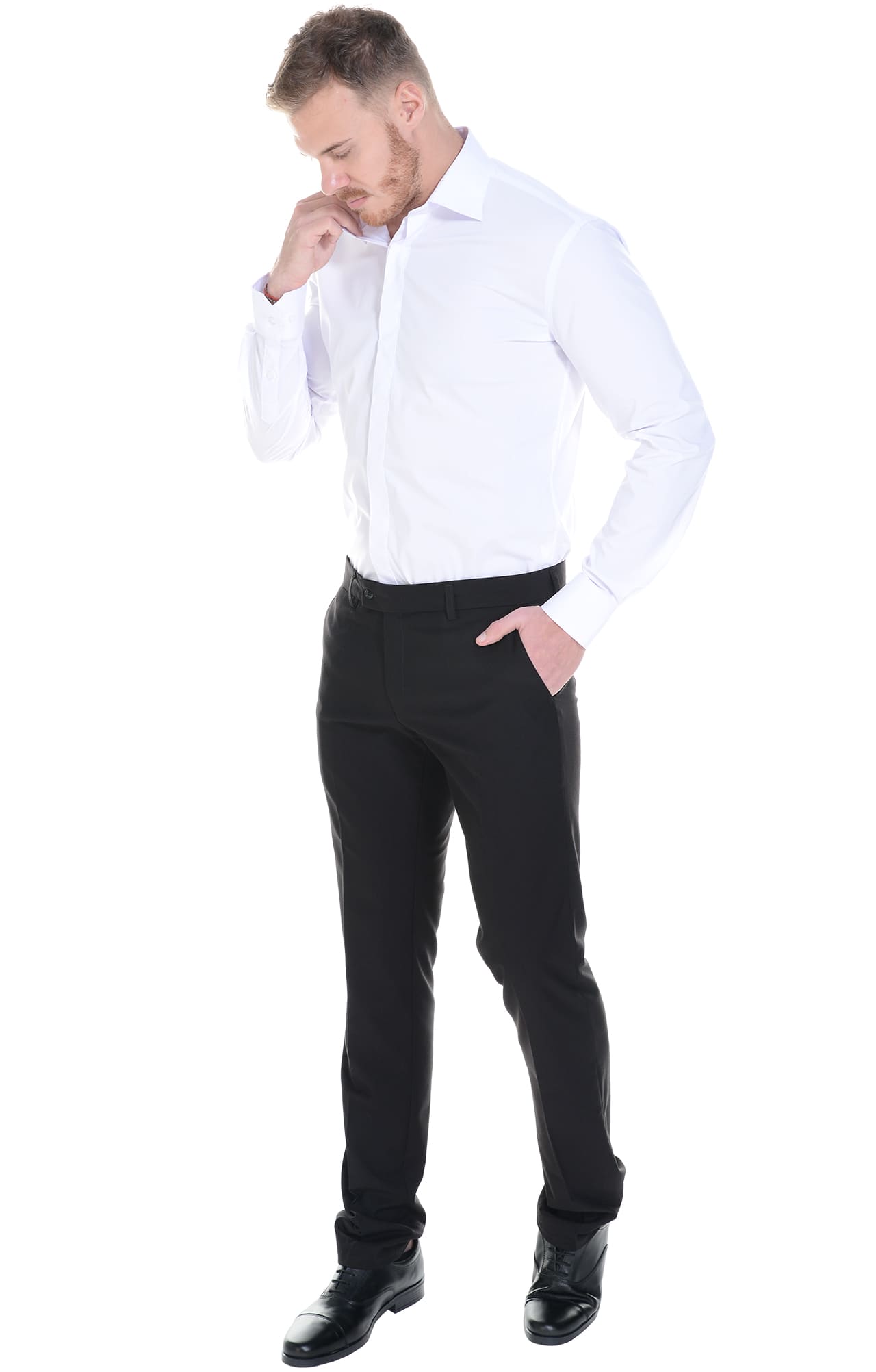 62464 Рубашка мужская  white El-Risto  Корпоративная одежда  размер 41/170-176  - Вид №20