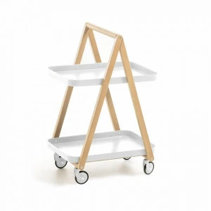 Столик сервировочный на колесиках с 2 подносами белый Rowley Sundial от La Forma LA FORMA ROWLEY 345057 Бежевый;белый