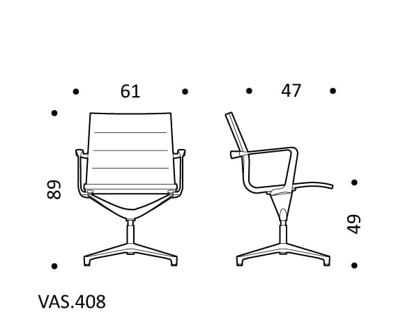 4-спицевое тканевое вращающееся офисное кресло ICF Valea ARCH-00090517 - Вид №2
