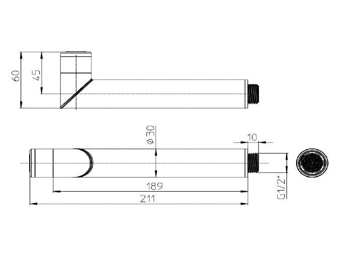 Хромированный латунный ручной душ с фиксированной струей Bossini PLY ARCH-00034602 - Вид №4