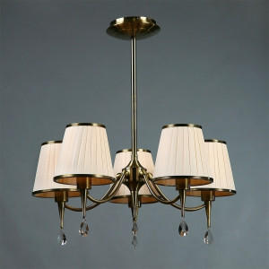 096824 Люстра Brizzi 5L MACA/005 бронза/кремовый Mantra 01625