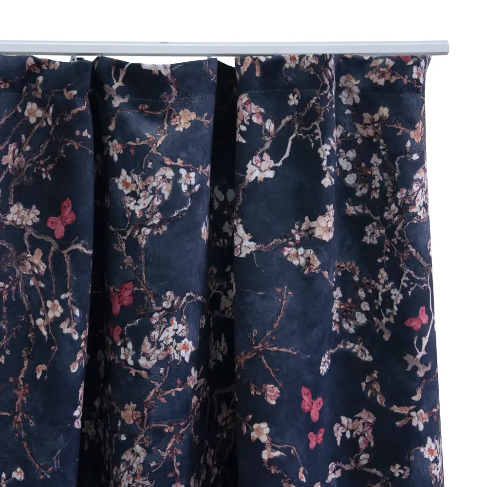 Штора на ленте «Ночной Сад» 150x260 см цвет чёрный SEASONS STLM-2174569 - Вид №2