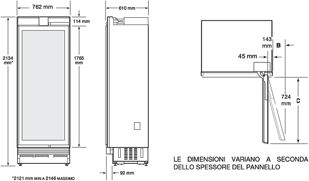 Sub-Zero Вертикальный встраиваемый винный холодильник из нержавеющей стали со стеклянной дверцей класса а Cantine vino Icbiw-30  - Вид №8