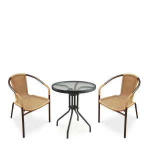 Комплект мебели на 2 персоны из искусственного ротанга бежевый "Асоль-1" Light Beige AFINA  00-3948308 Бежевый