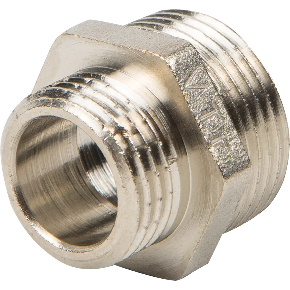 Ниппель переходной Valtec наружная резьба 3/4"х1/2" мм никелированная латунь VTr.580.N.0504 STLM-2092211