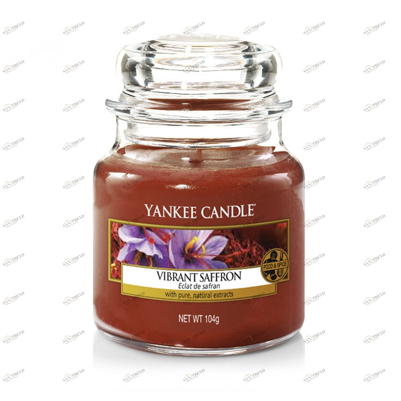 Свеча маленькая в стеклянной банке "Яркий шафран" Vibrant Saffron 104 гр 25-45 часов YANKEE CANDLE  267955 Красный 