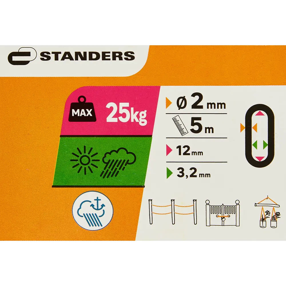 Цепь Standers DIN 766 2 мм короткое звено 5 м сталь нержавеющая STLM-2084271 - Вид №4