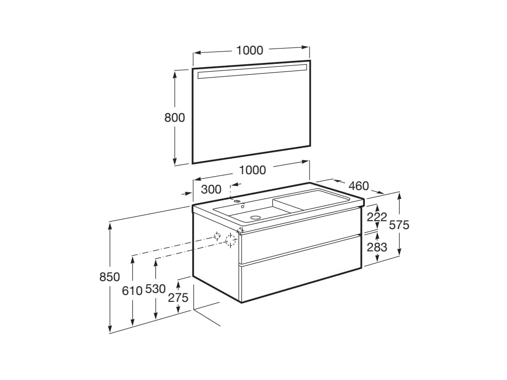 Деревянный шкаф для умывальника со встроенной раковиной Roca The Gap ARCH-00126948 - Вид №30