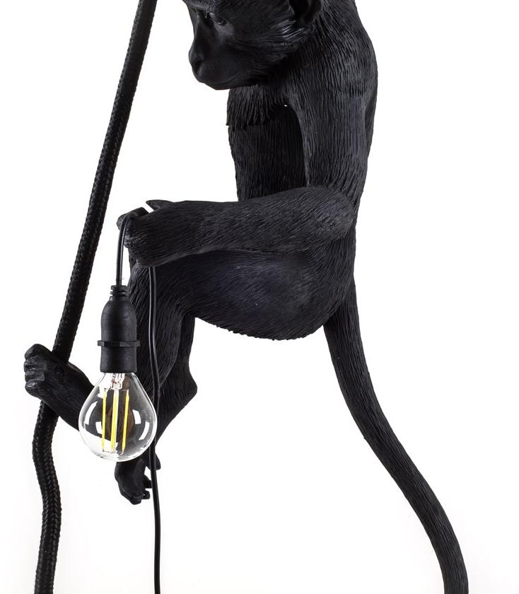 Seletti Подвесной светильник из пластмассы The monkey lamp black 14923 - Вид №4