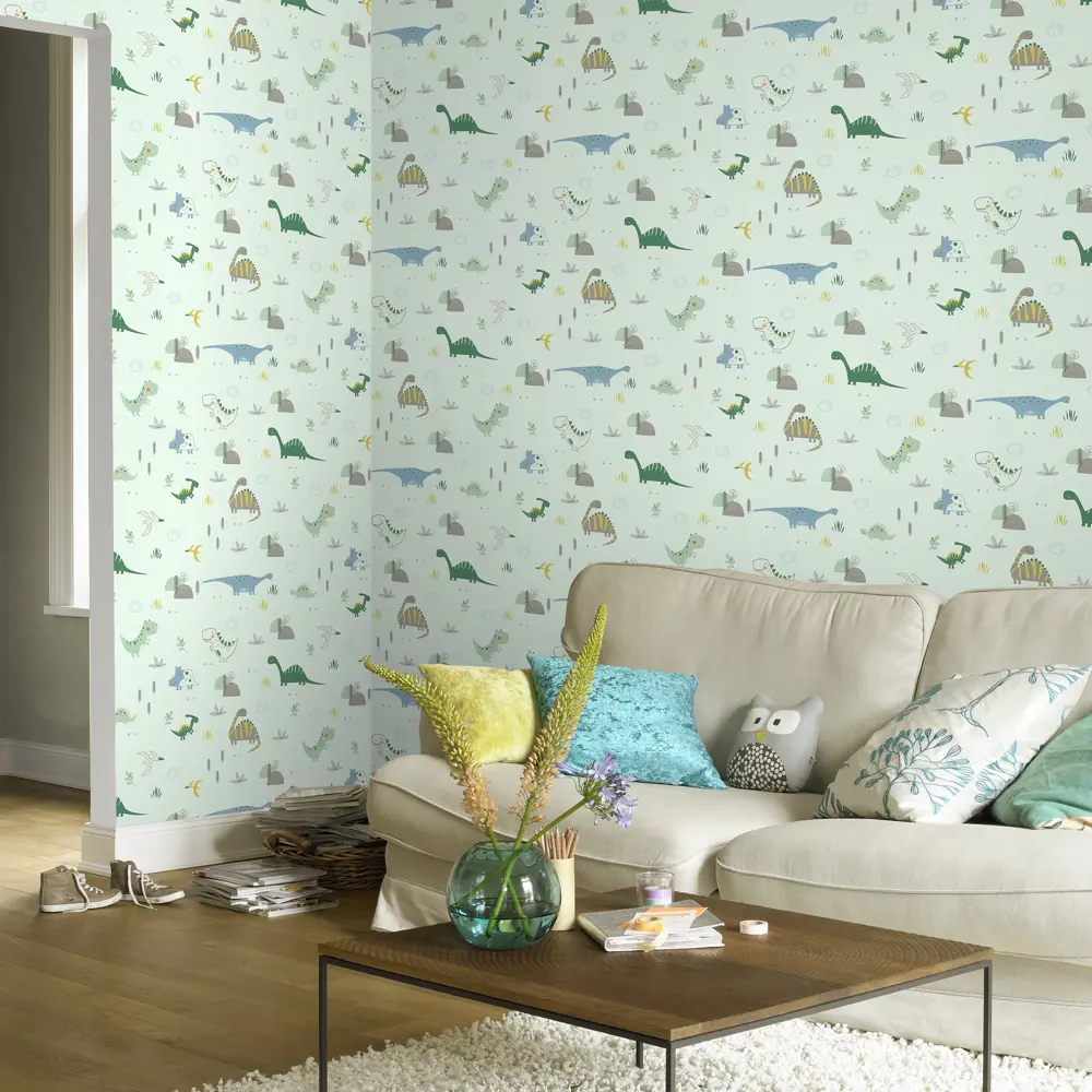 Обои бумажные Rasch Bambino зелёные 0.53 м 249330 STLM-2108723 - Вид №3