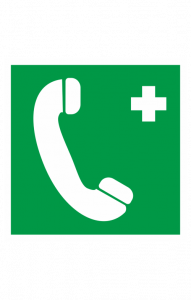 68675 Знак "Телефон связи с медицинским пунктом " ( EC 06 )  Знаки медицинского и санитарного назначения размер 100 х 100 мм