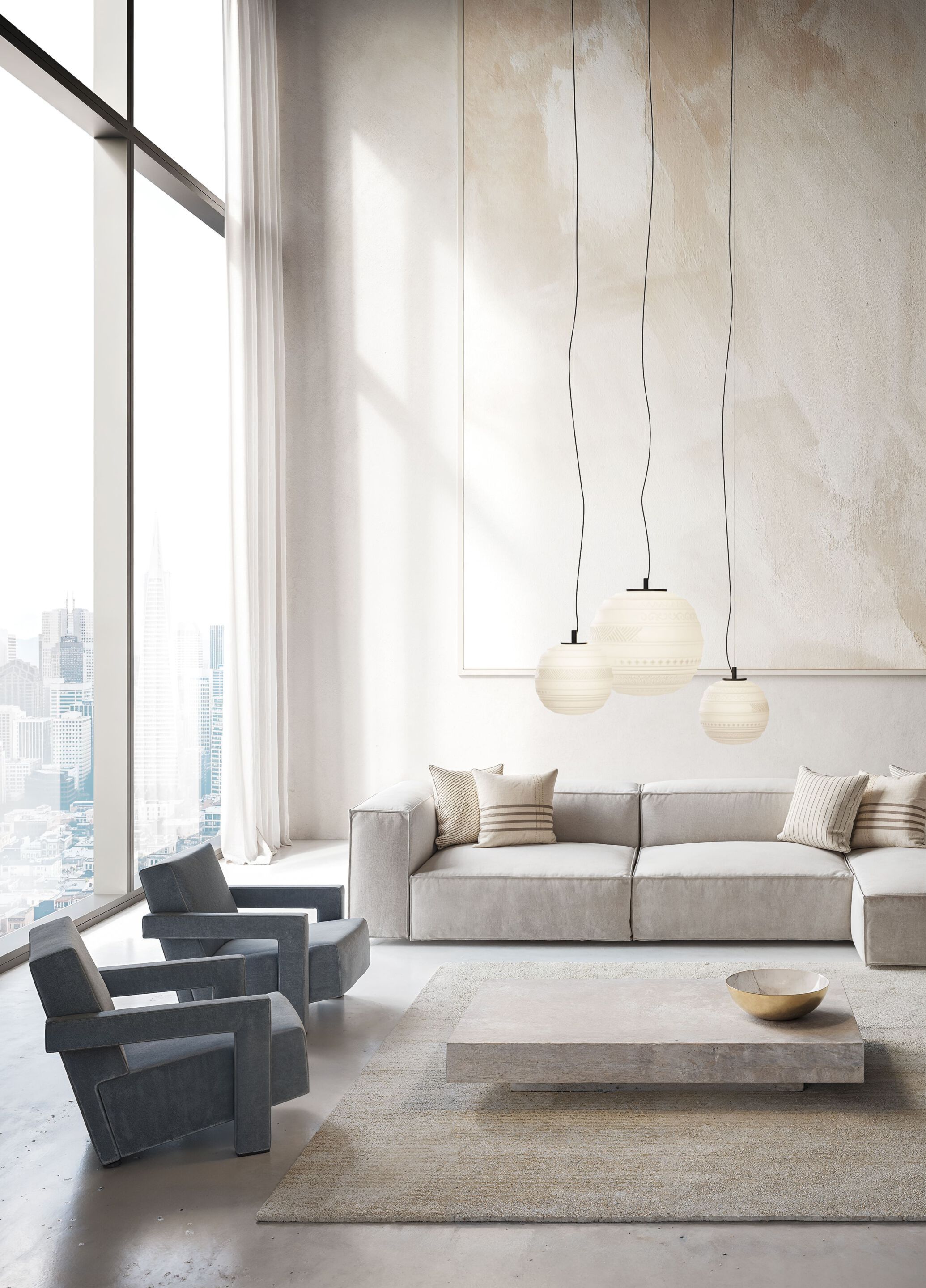 Подвесной светильник из матового стекла Karman Шрифт Брайля ARCH-00031573 - Вид №1