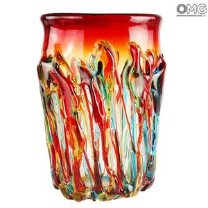 4589 ORIGINALMURANOGLASS Ваза Вулкан - Красная - муранское стекло OMG 12 см