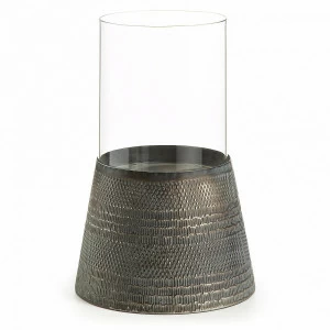 Подсвечник стеклянный с металлической основой серый Freddy от La Forma LA FORMA FREDDY 342948 Прозрачный;серый
