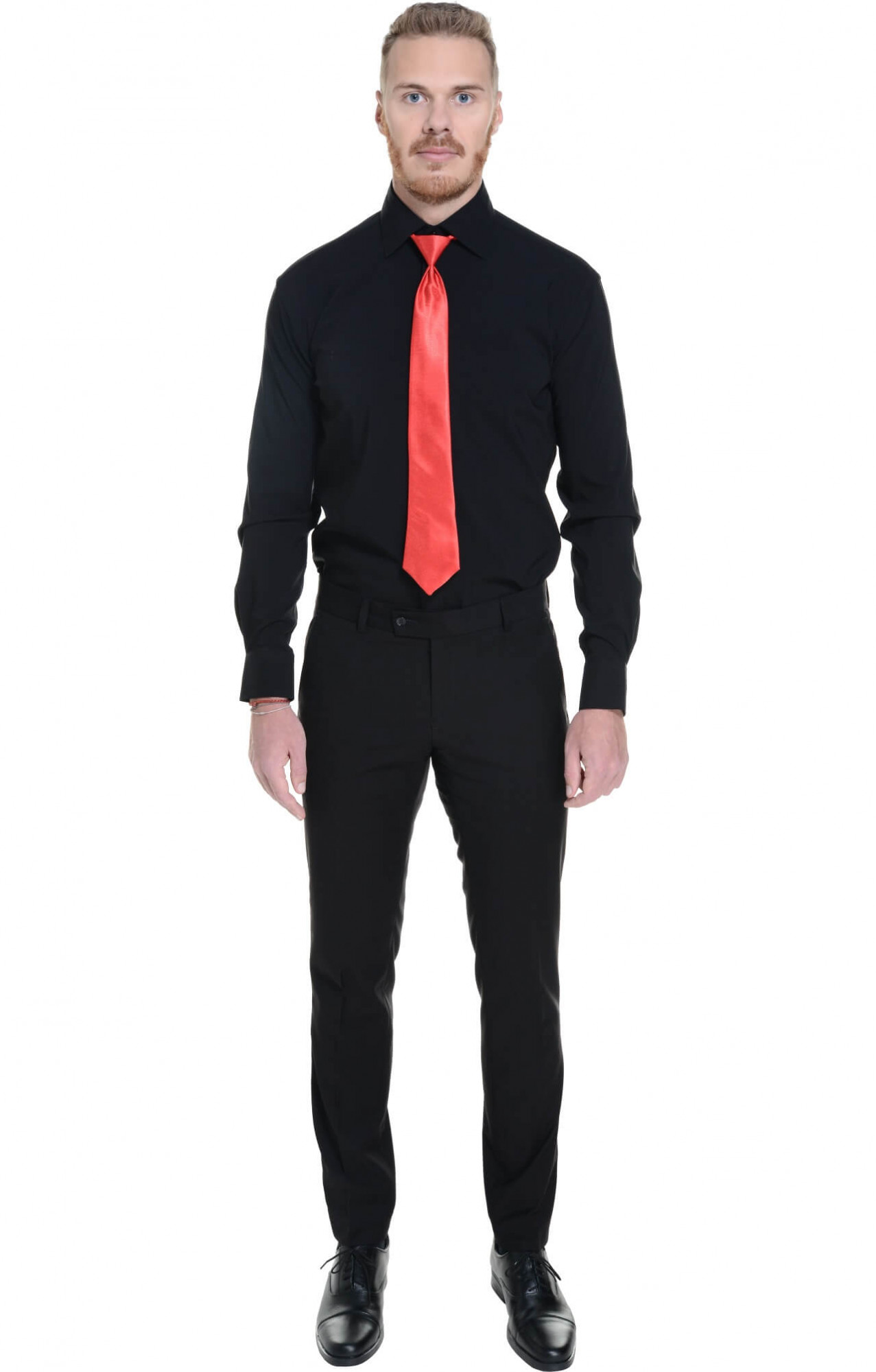 60390 Галстук на резинке красный глянец  Офисная одежда  размер Спецодежда 