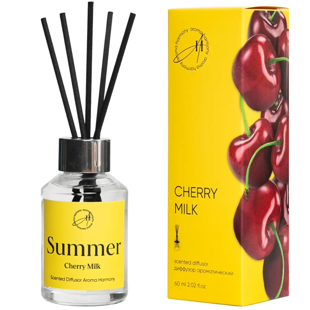 AROMA HARMONY Диффузор Summer Cherry Milk с тёплым ароматом вишни и миндаля 89359608 STLM-1575221