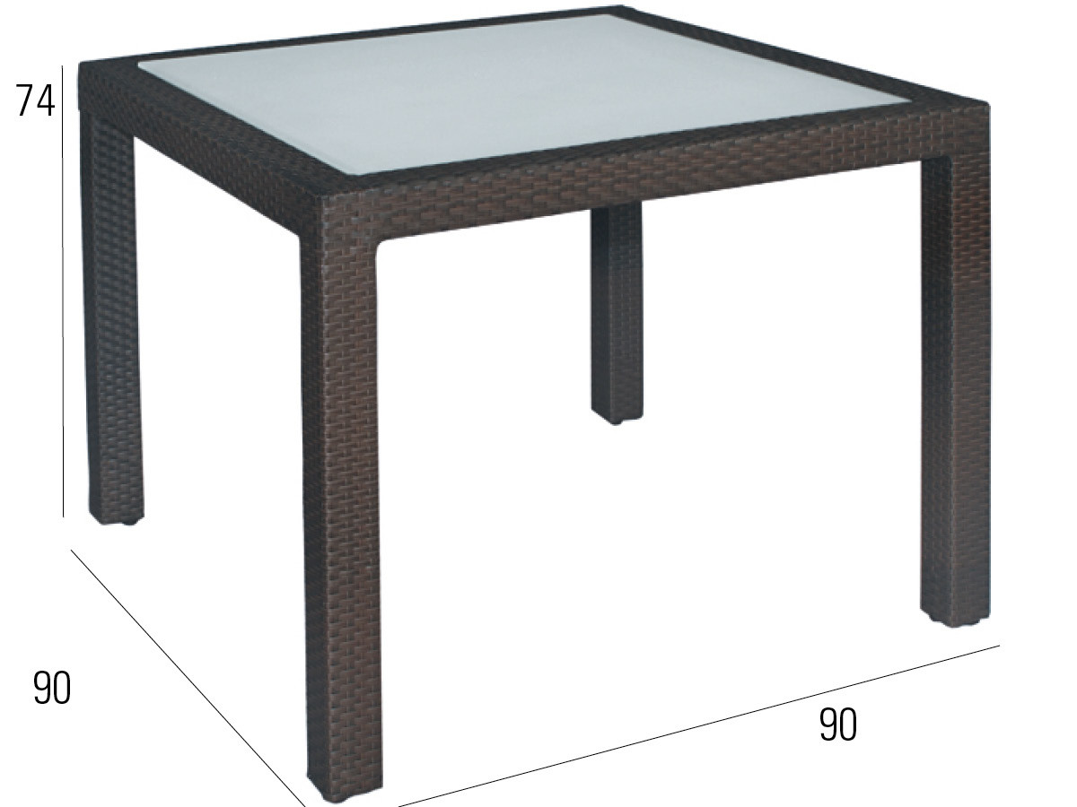 98.00.0872 Balou Обеденный набор мокка из 9 предм. - в том числе 4 кресла из мокки Balou, 4 подушки сиденья (цвет на ваш выбор), 1 стол из мокки Bellini, стеклянная поверхность 90 × 90 Mbm  - Вид №2