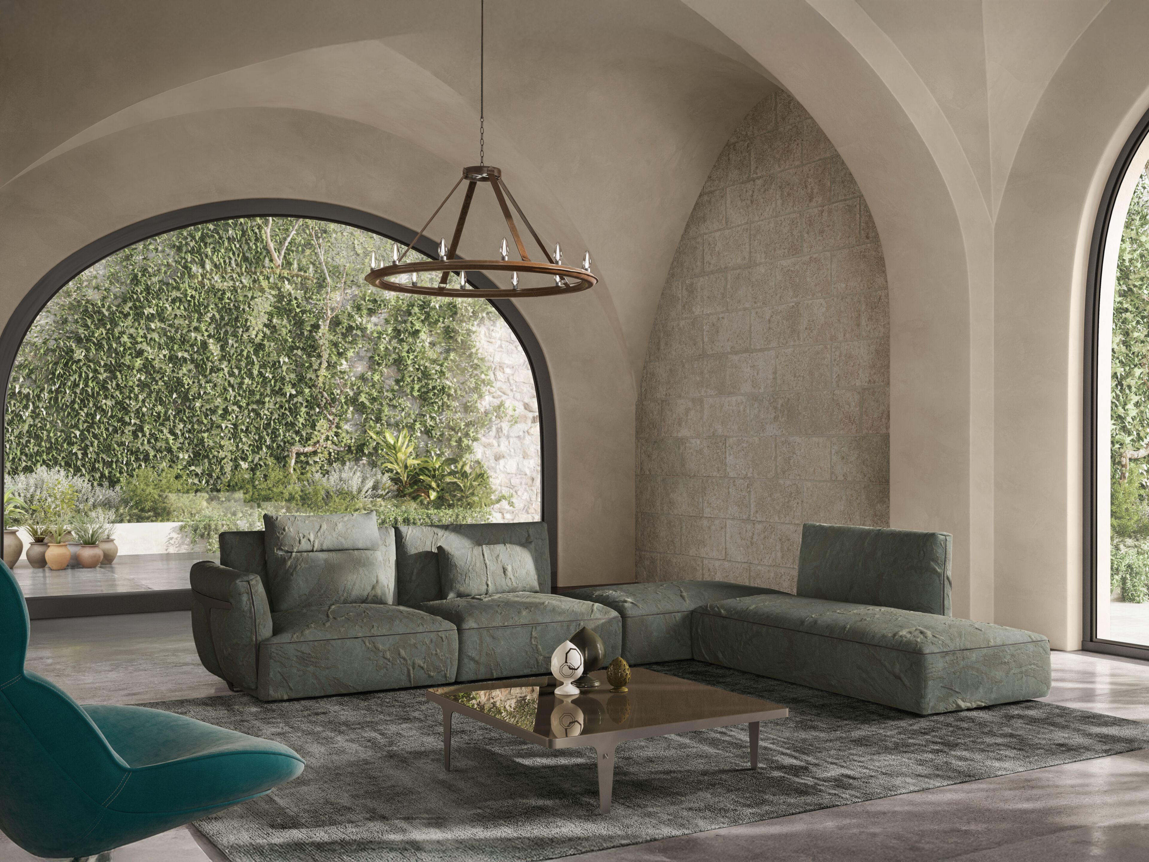 Угловой диван из ткани Natuzzi Italia Герман ARCH-00017088 - Вид №6