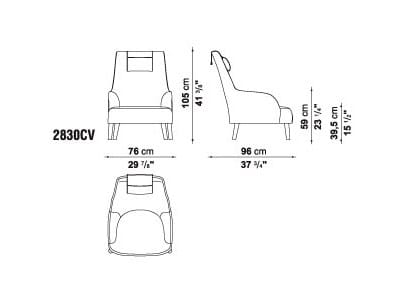 Кресло bergère с подголовником Maxalto ARCH-00133871 - Вид №4