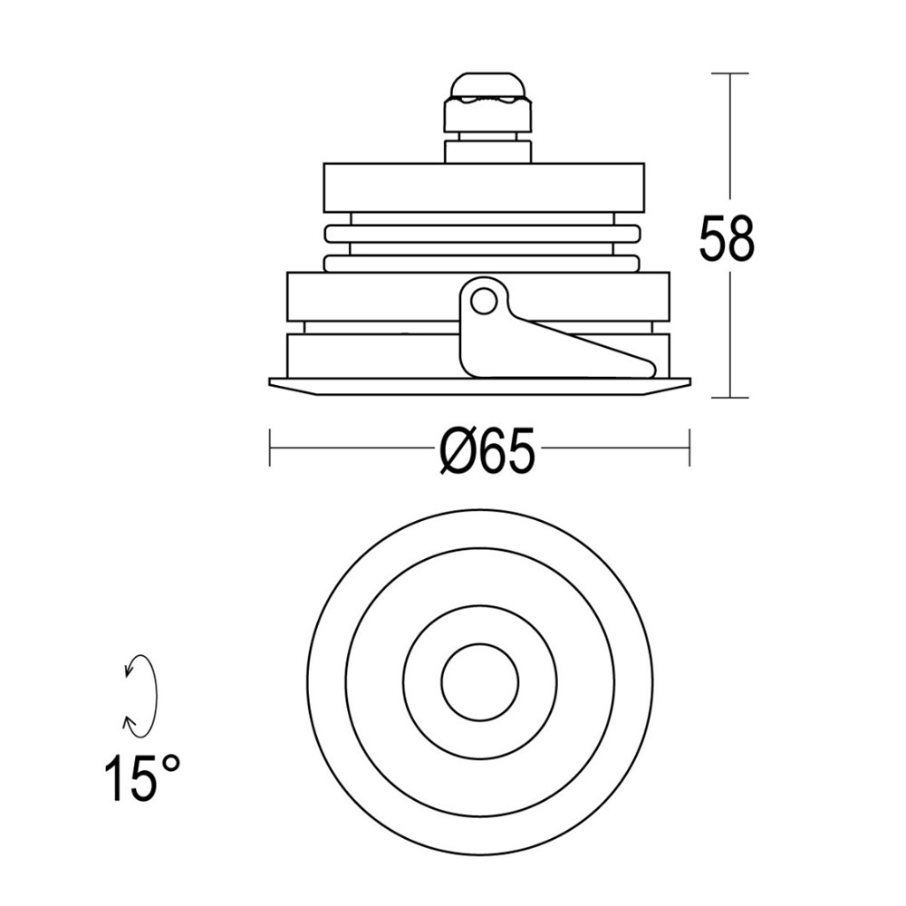 MaxiSegno 65 Adjustable IP65 Ghidini Segno Adjustable .01 Белый (Матовый)  - Вид №1
