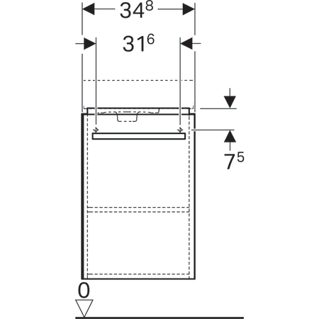 862041000 Шкафчик для раковины Geberit Renova Compact, с одной дверью, с укороченным вылетом Geberit  - Вид №11