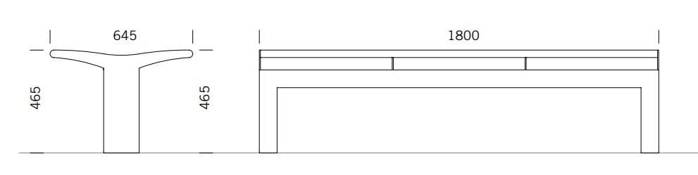 Скамья из нержавеющей стали без спинки BENKERT BANKE Siardo ARCH-00023903 - Вид №3