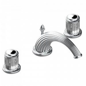 U94-25 Смеситель для ванны на 3 отверстия устанавливаемый на борту - излив ГОЛИАФ Thg-paris Malmaison cristal Матовый никель