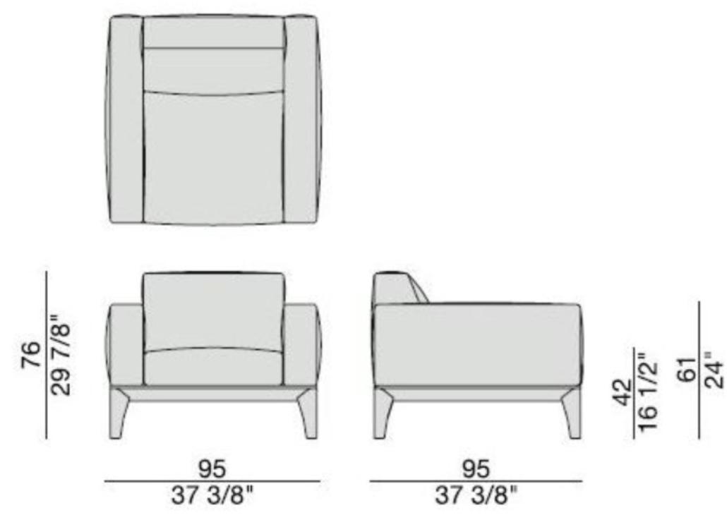 Porada Кожаное кресло с подлокотниками Iron sun-id-1422468 - Вид №2