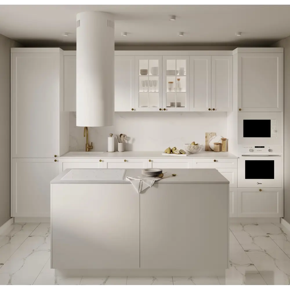 Фасад кухонного шкафа Ньюпорт 59.7x137.3 см KONSENSA МДФ цвет белый Ньюпорт белый STLM-2006031 - Вид №6