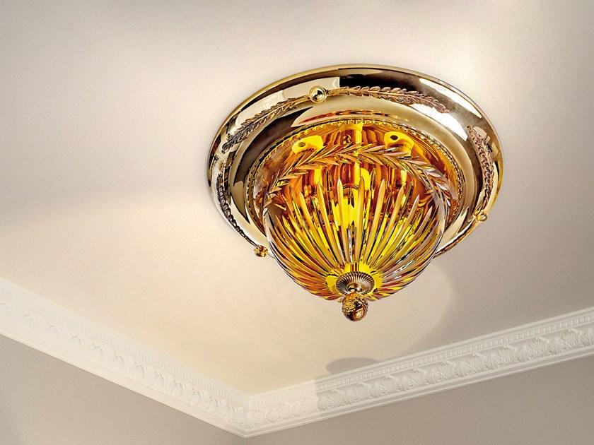 Possoni Illuminazione Потолочный светильник из чистого золота в оправе с янтарными кристаллами Amber 430/plg - Вид №1