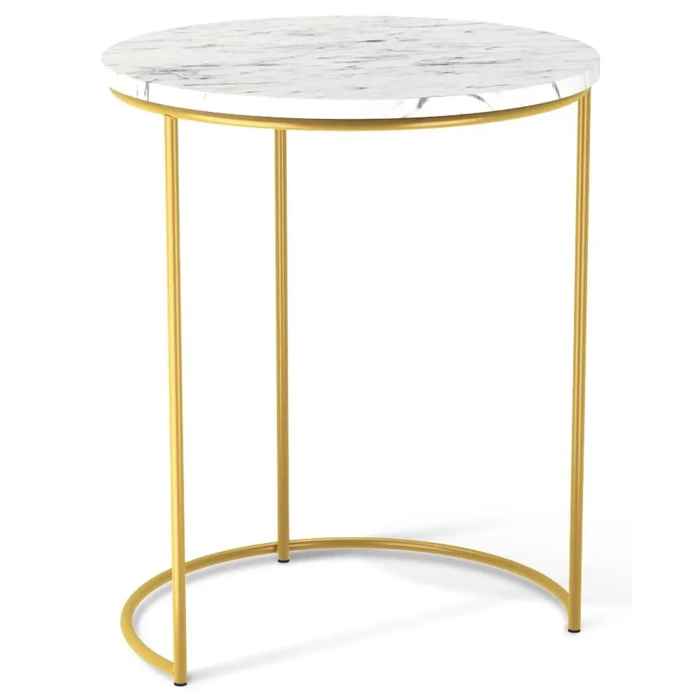 Журнальный столик Double круглый 43.5x43.5 см белый Sheffilton STLM-2100725 - Вид №2