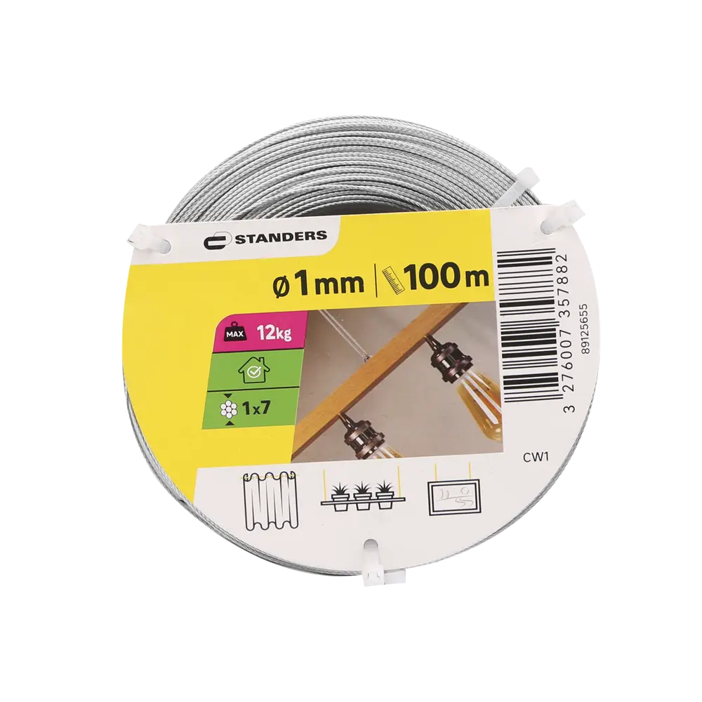 Трос Standers стальной оцинкованный 1 мм 100 м STLM-2059317 - Вид №5