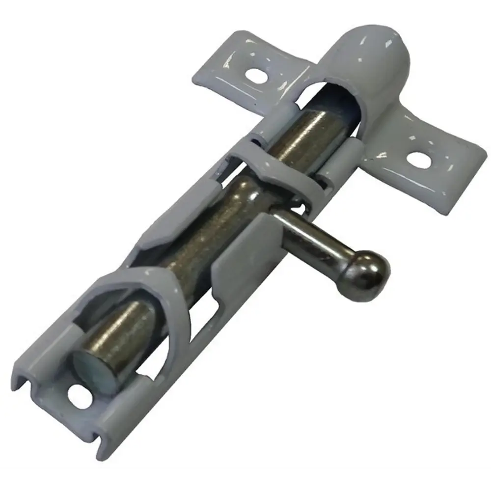 Шпингалет ЛЕВША ЗТ-12 для мебели и окон - белый/цинк 14251548 STLM-0004629 - Вид №1