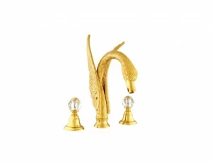 039151.000.50 Раковина с тремя отверстиями и кристаллами swarovski swan series Яркий хром