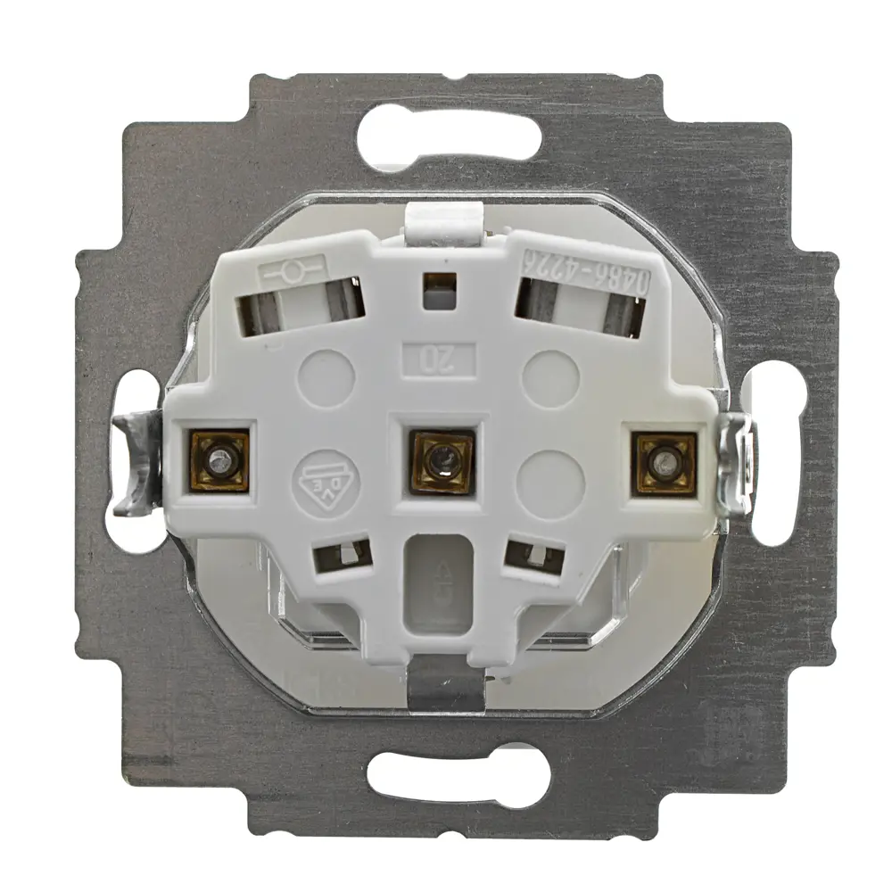 Розетка встраиваемая ABB Basic 55 с заземлением, со шторками, цвет белый STLM-2162494 - Вид №3