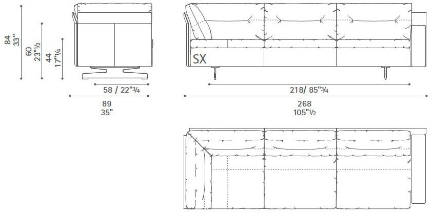 Poltrona Frau Модульный диван с журнальной полкой La collezione - divani e poltrone sun-id-1502655 - Вид №20