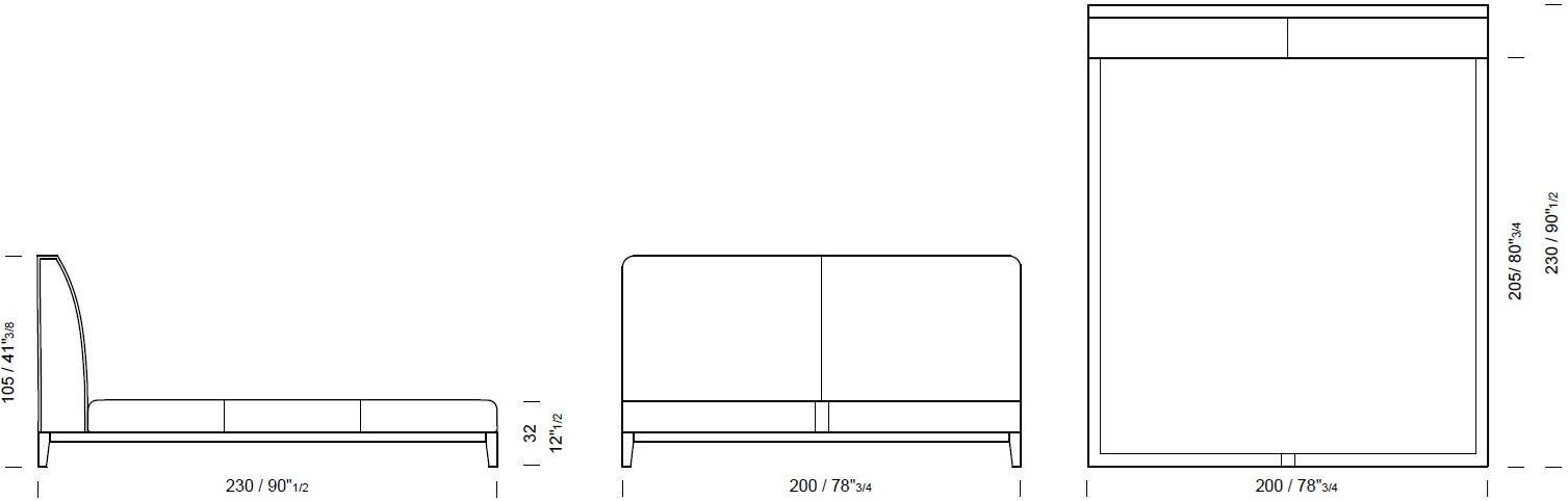 Borzalino Двуспальная кровать из ткани с мягким изголовьем Greg sun-id-1478480 - Вид №8