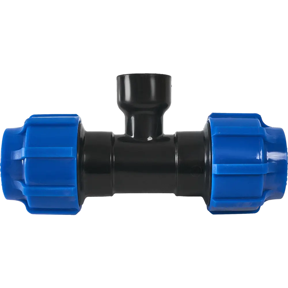 Тройник компрессионный ТПК-АКВА 40x40x1 внутренняя резьба ПОЛИТЭК STLM-2137254 - Вид №1