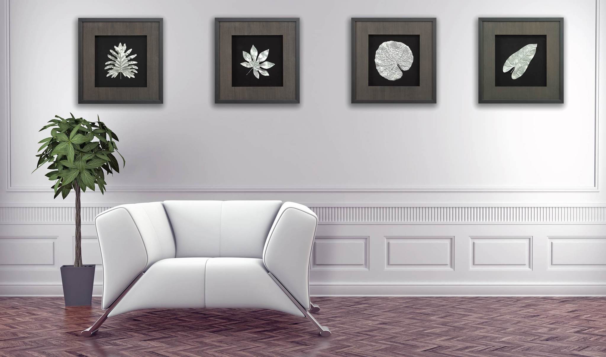 9835C Панно "Большие листья 3" LAB.Space  - Вид №2