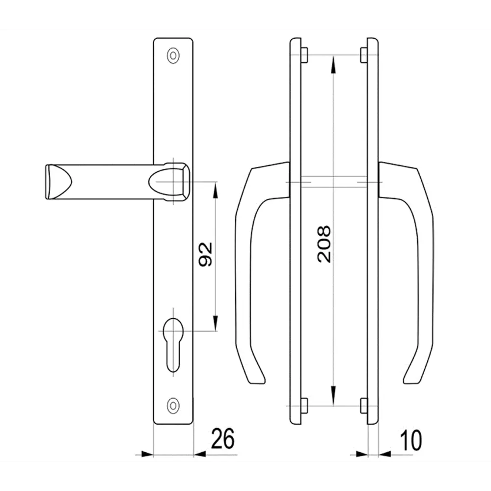 Santreyd — дверная ручка для узкопрофильных замков на планке 26×92 мм 85181700 STLM-0894648 - Вид №4