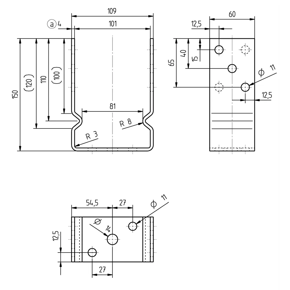Опора столба U-образная GAH ALBERTS 101x150x100x60 Santreyd STLM-2005433 - Вид №4