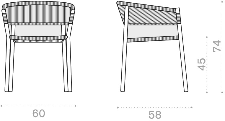 Ethimo Штабелируемый садовый стул из веревки Kilt Kisa00cg0 - Вид №11