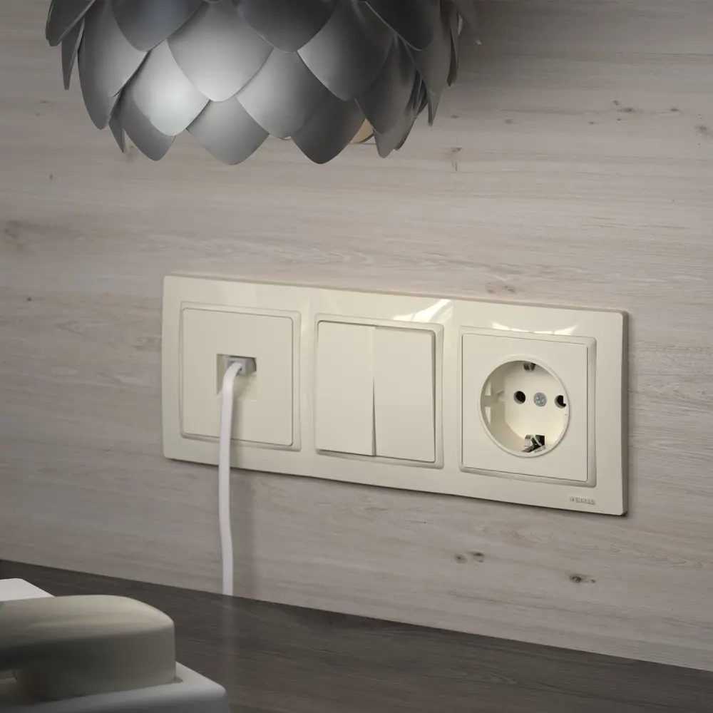 Выключатель Werkel двухклавишный глянцевый слоновая кость 85539934 Серия отсутствует STLM-1484958 - Вид №1