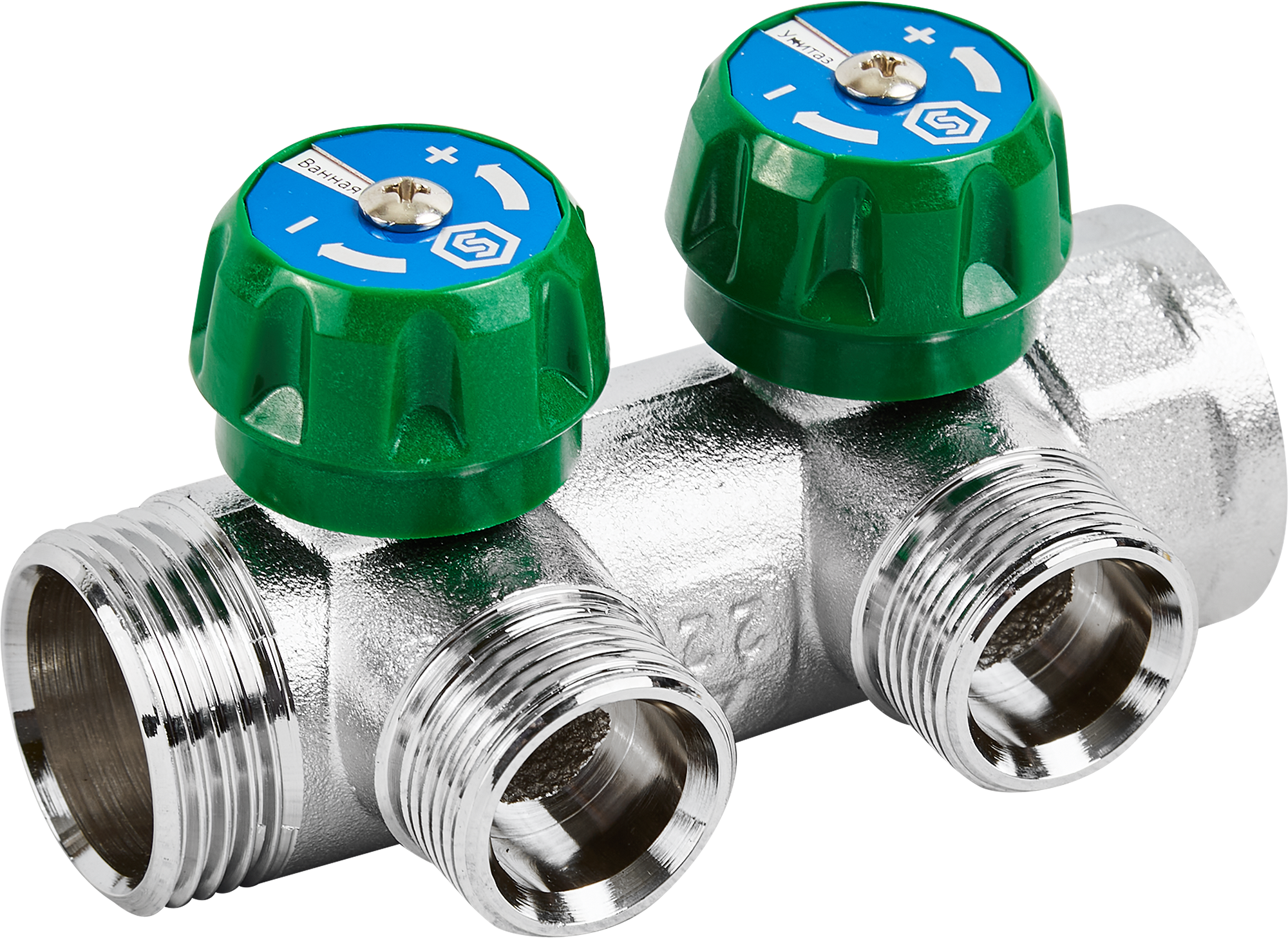 Коллектор регулирующий STOUT 1"x3/4" на 2 отвода для систем отопления 84868368 STLM-0056524