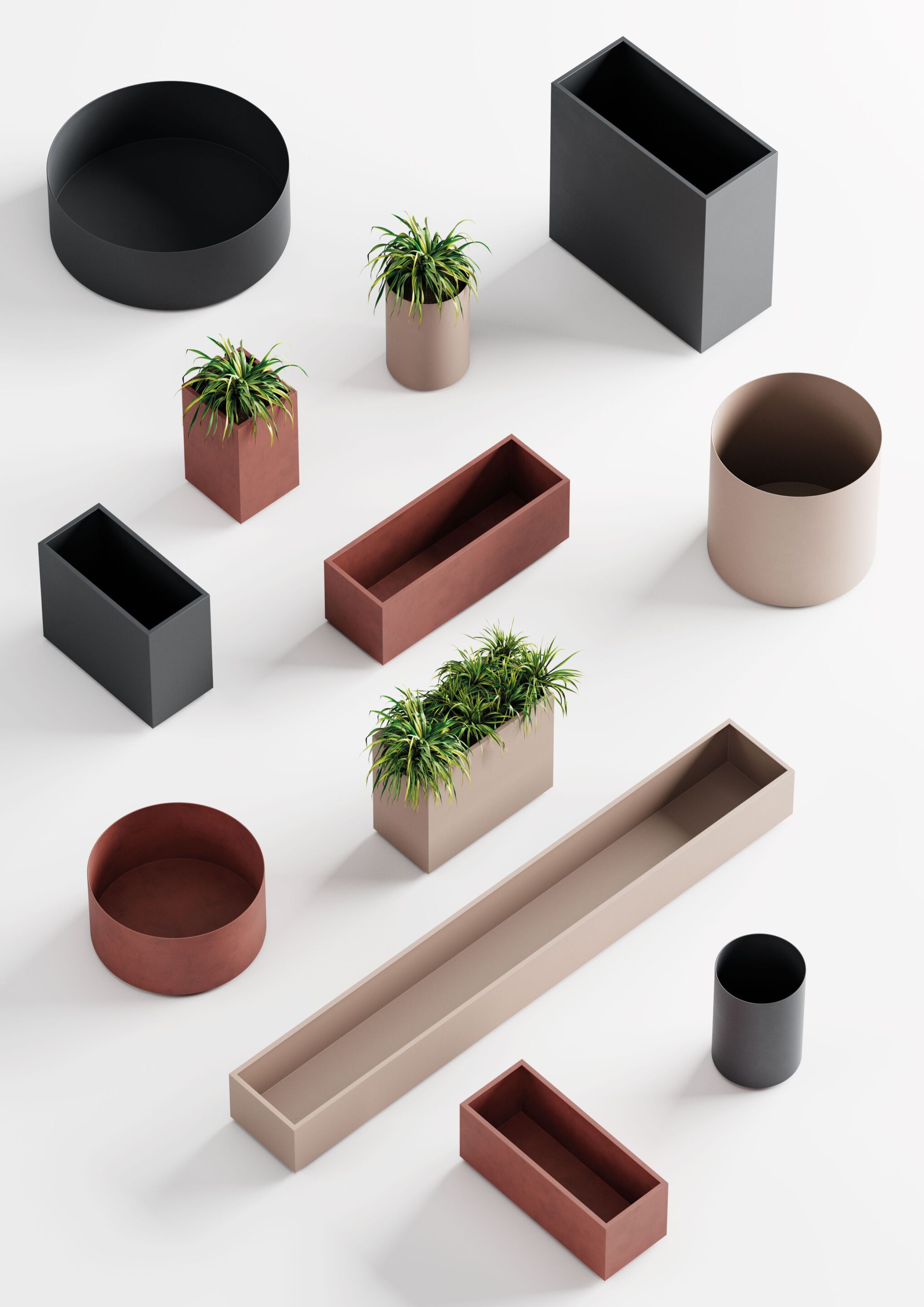 Прямоугольная стальная плантатор ORO NERO Collection танк ARCH-00098286 - Вид №1