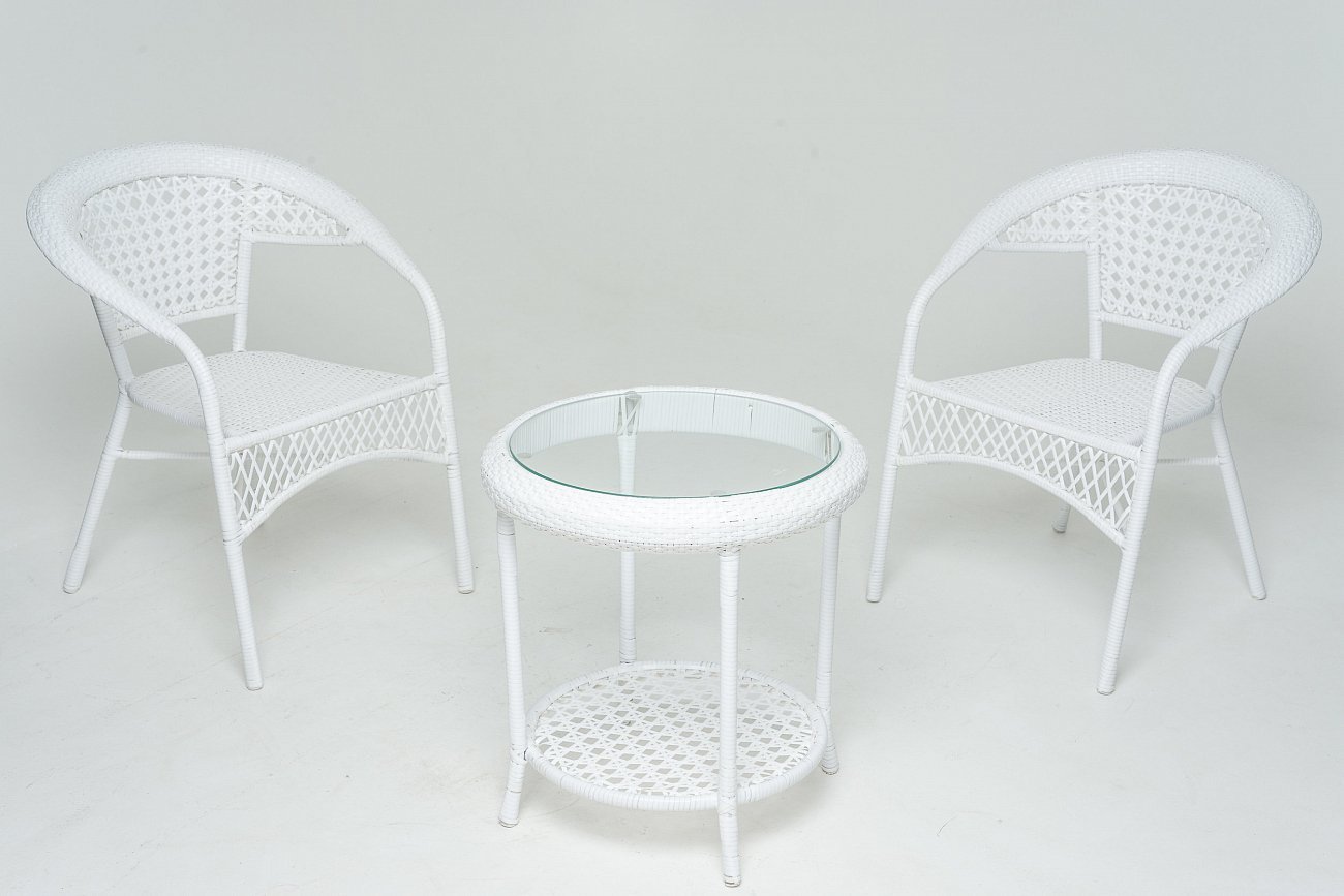 Кресло белое из искусственного ротанга GG-04-04 VINOTTI  00-3885166 Белый  - Вид №2