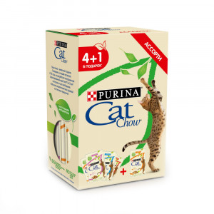 ПР0058469 Корм для кошек Ассорти пауч 5x85г НАБОР 4+1 Cat Chow