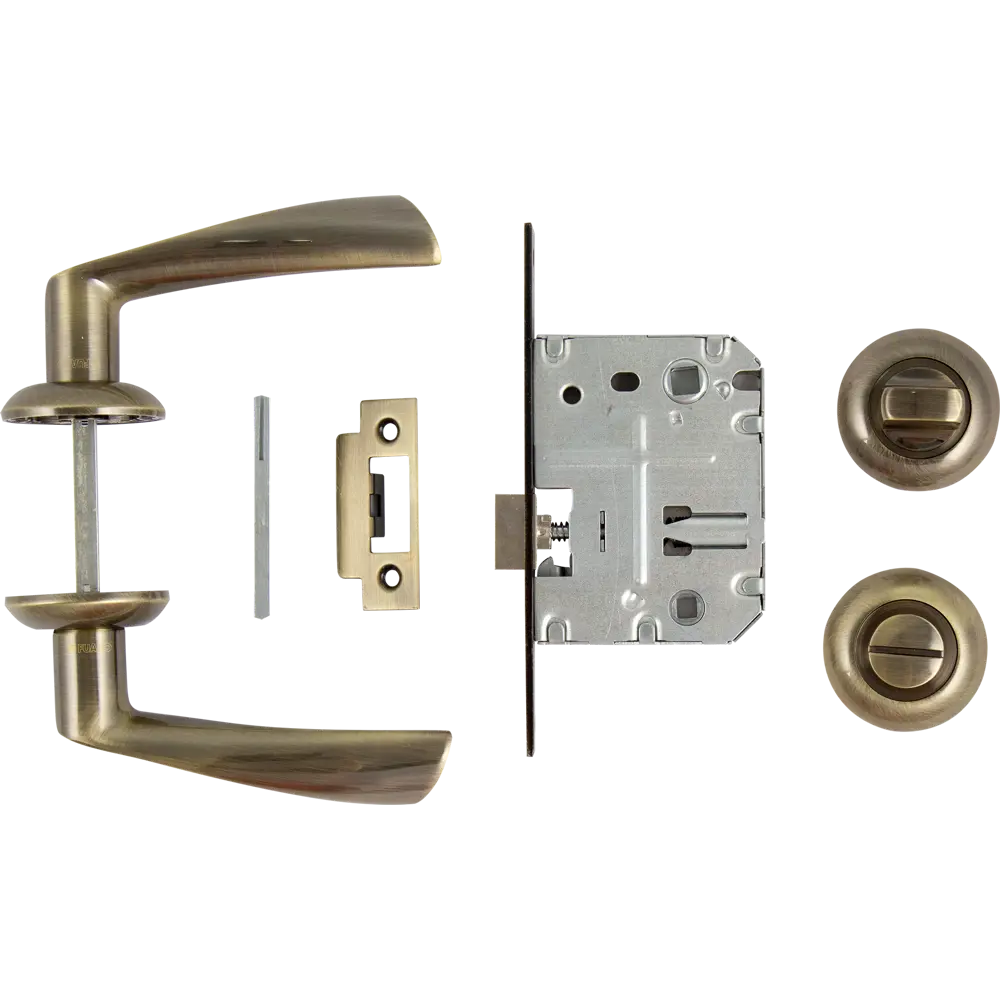 Комплект дверных ручек с запиранием SET45/Z PRIMA RM/HD AB-6 цвет бронза FUARO STLM-2030421 - Вид №3